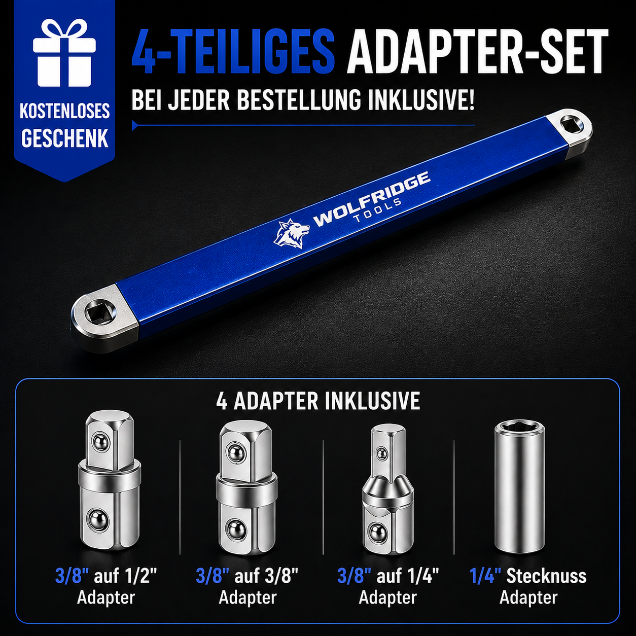 Kostenloses 4-teiliges Steckadapter-Set
